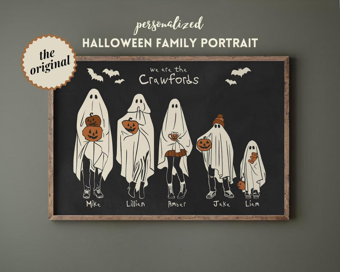 Personalized Halloween Ghost Family Portrait