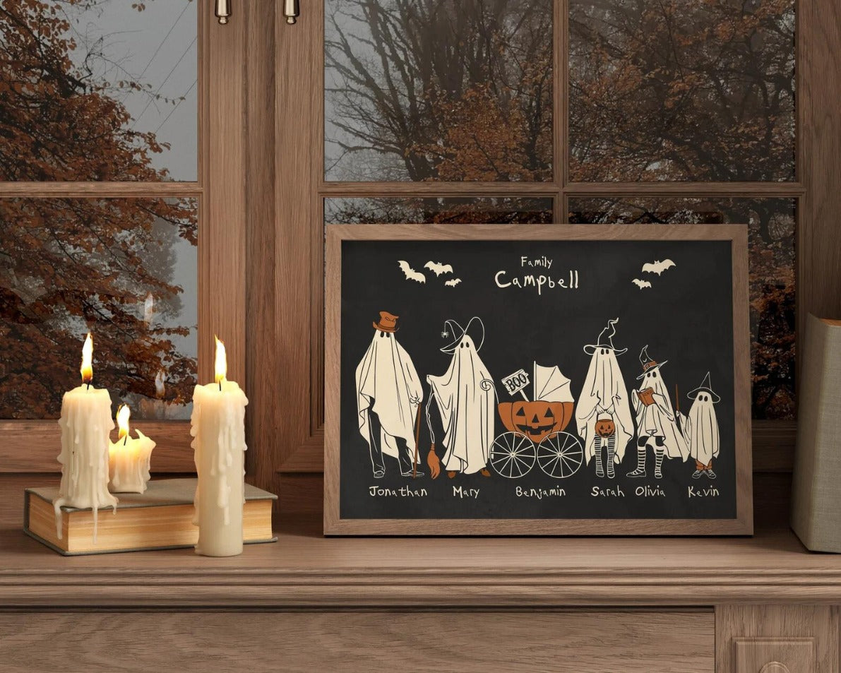 Personalized Halloween Ghost Family Portrait