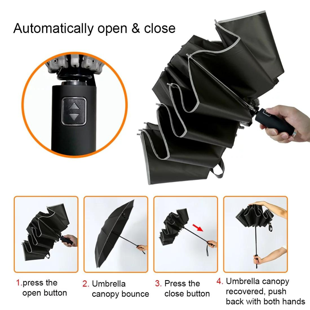 SafeGlow Reverse Auto Umbrella